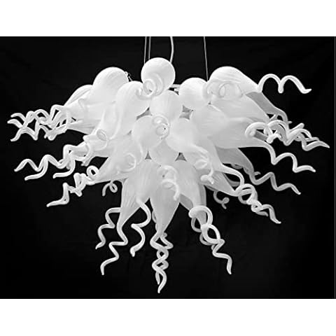 Zonstore Glass Art Deco Chandelier, Hand Blown DIY Lamp Decoration, Hanging Pendant Light for Bedroom, Dining Room, Living Room, Staircase, Hotel (Customizable Size & Color) Cover