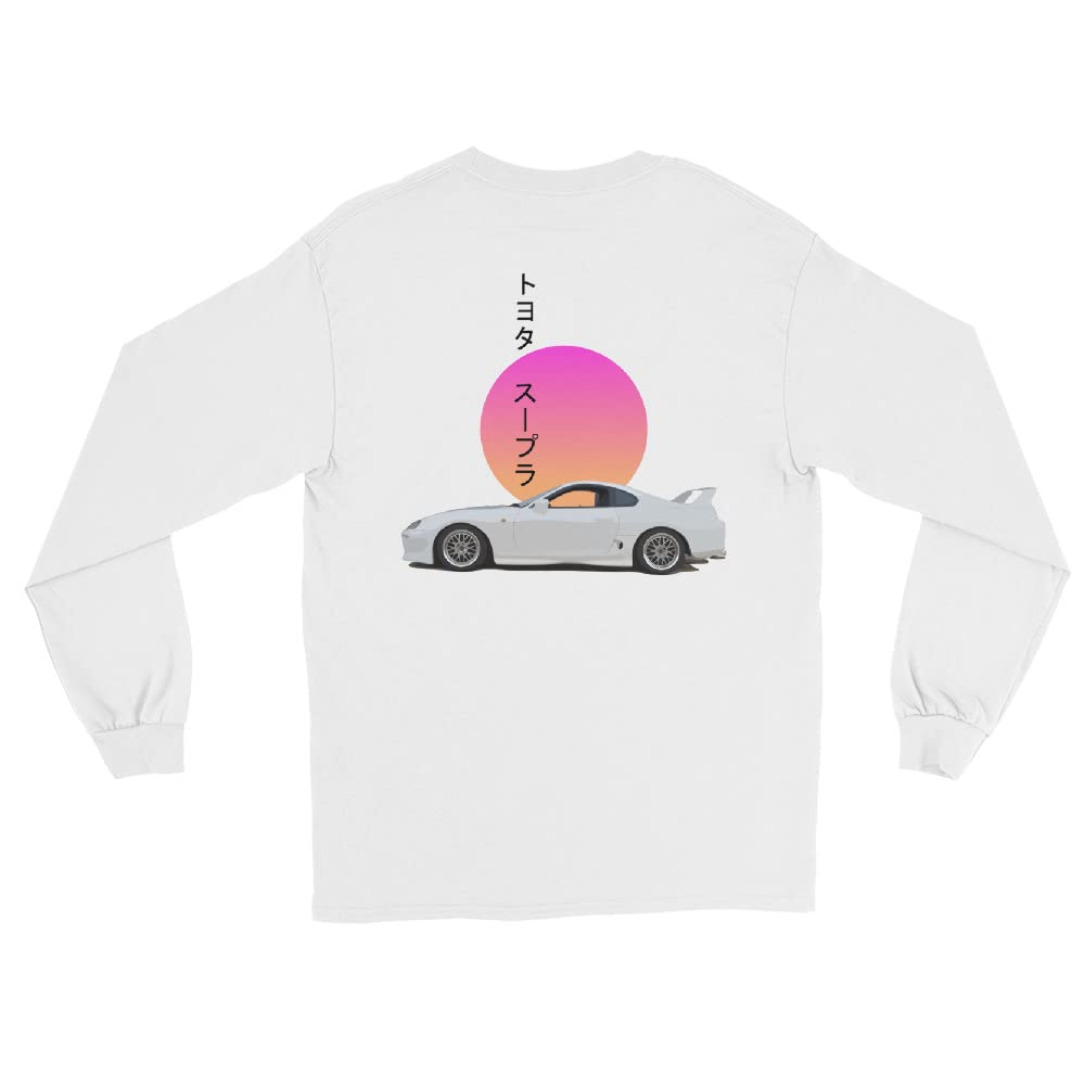 Supra Vaporwave Sun Eesthetic JDM Tuner Street Racing męska koszula z długim rękawem