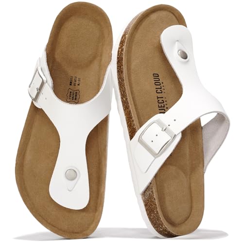 Image of Project Cloud Womens Sandals 100% Genuine Leather Thong Sandals for Women - Memory Foam Insole Women Sandals - Non-Slip Flip Flops for Women - Lightweight Sandals Women Footwear 2026