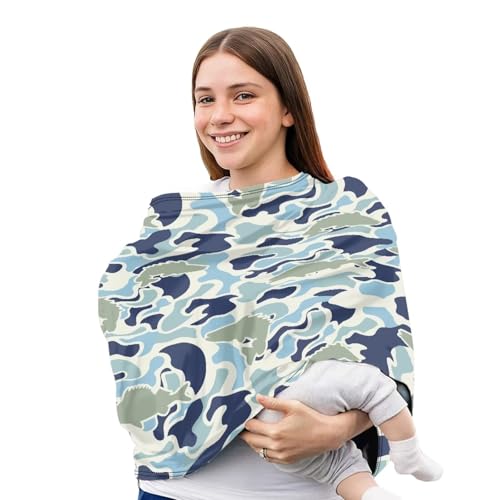 Image of Car Seat Cover Baby, Camo Fishing Infant Car Seat Canopy Breastfeeding Cover Cozy & Windproof Newborn Carseat Covers Stroller Covers, Easy to Clean