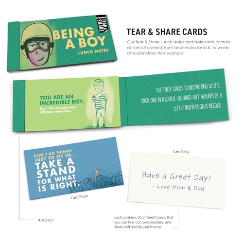 Image of Papersalt Being a Boy Tear and Share Lunch Notes for Kids, 4-Inch, Multicolor