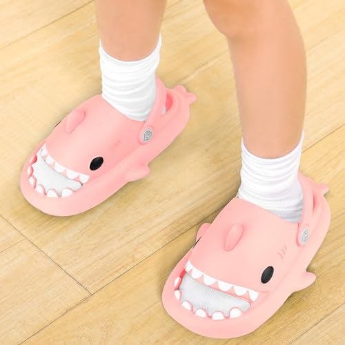 Image of Kids Shark Cloud Slides | Boys Girls Slip On Sandals | Toddler Beach Slippers | Youth Fish Flip Flops Pool Shower Shoes
