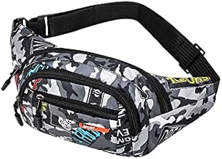 Bum Bag,Camo Bumbag Camouflage Belt Bag Waist Bag Fanny Pack Fabric Nylon Money Belt for Men Boys Running Hiking Travel Sports 13.65*4.68 Inch