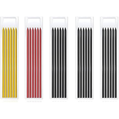 30PCS 2.8 mm Pencil Refills, Solid Deep Hole Pencil Refills for Carpenter Mark Pencils, Mechanical Pencil Replacements for Marking Scriber Wood Floor Architect Drawing Woodworking Cover