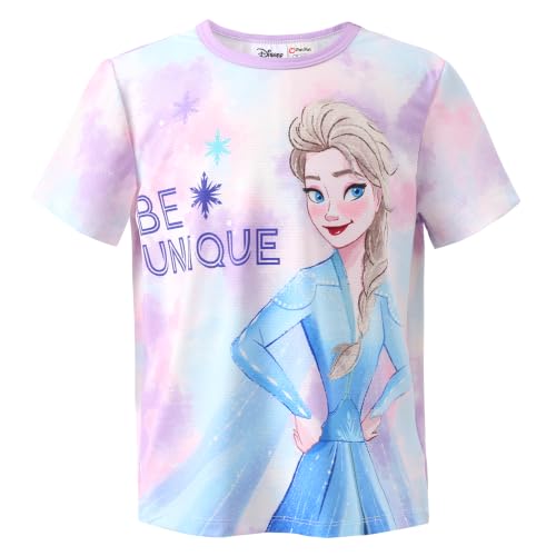 Disney Frozen Elsa Shirt Toddler Girls Athletic Graphic T-Shirts UV UPF Sun Protection Short-Sleeve Tees Sports Quick Dry Tops Kids Clothes 4-5T