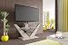 Produktbild Design Fernsehtisch HL-111 Cappuccino Hochglanz Glas mit LED Beleuchtung TV Möbel Rack LCD
