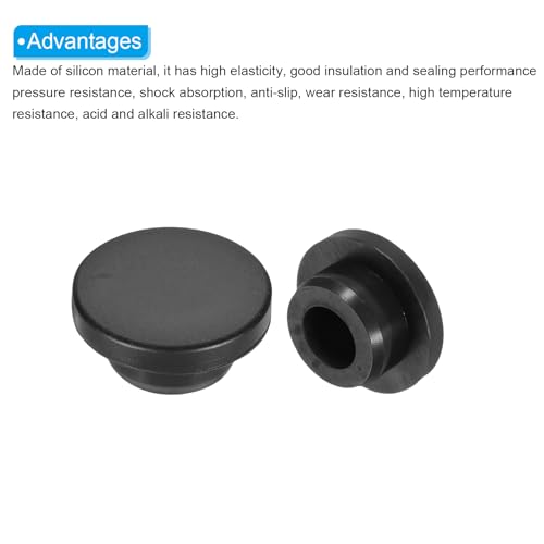 Image of MECCANIXITY 8pcs T-Shaped Silicone Plugs 26mm 1 Inch Dia Snap in Plug Hole Seal Cover Round Rubber Stopper for Kitchen Rubber Bulkheads Waterproof Sealing Plugs Black