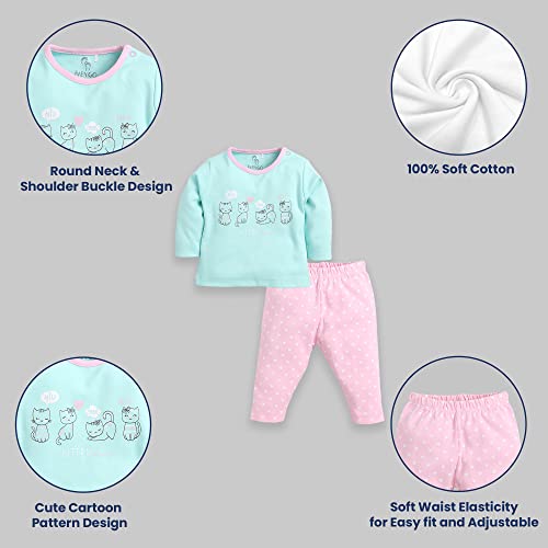 Image of BABY GO Baby full sleeve clothes set for baby Girl| Baby Cotton Dress /T-shirts pant set for baby girls