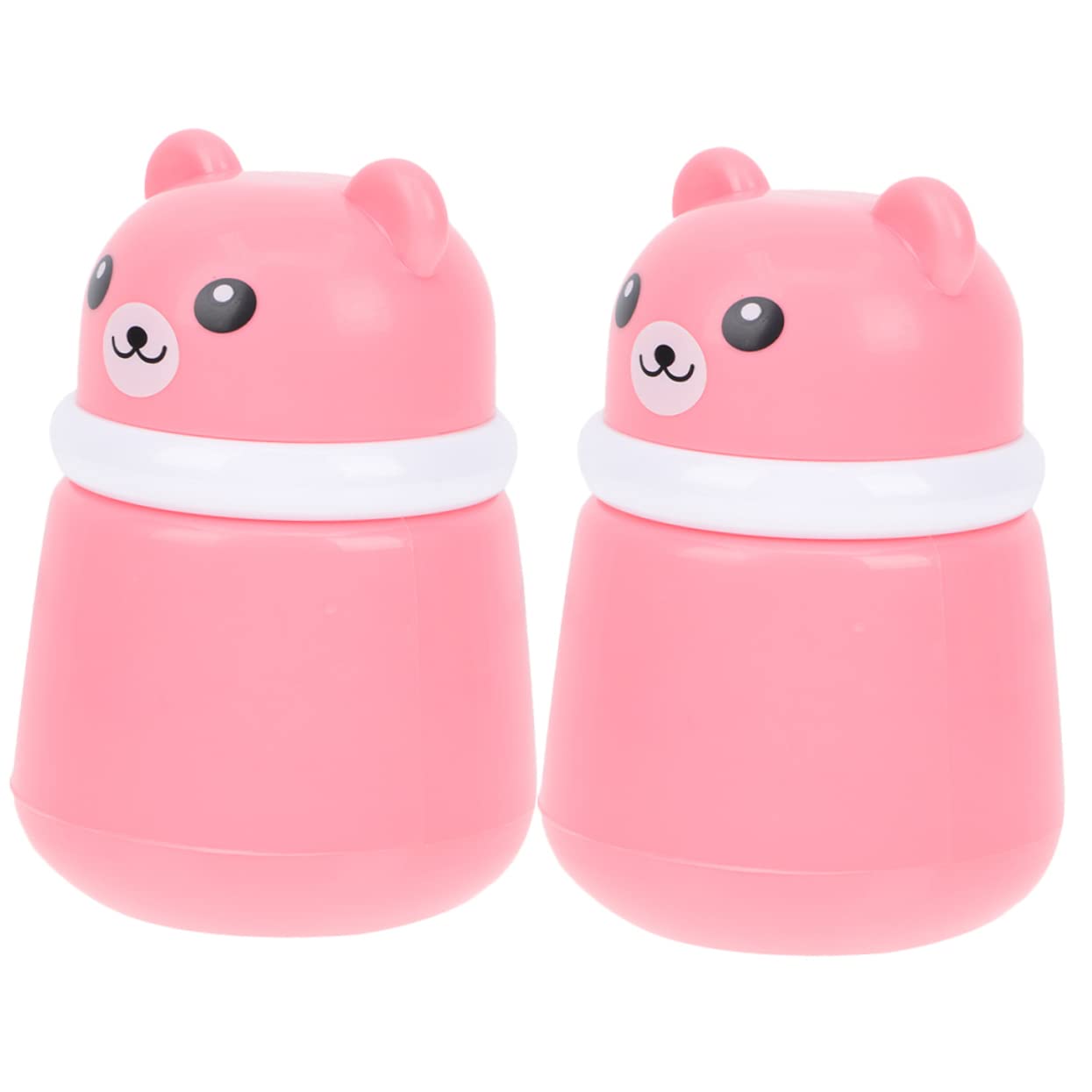 SHERCHPRY 2pcs Baby Talcum Powder Puff Box Newborn Infants Face Cosmetic Container Puff Pink