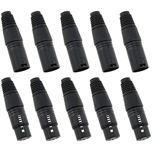 Prise XLR 3 broches pour réparer câble micro avec connecteurs Heyous noirs