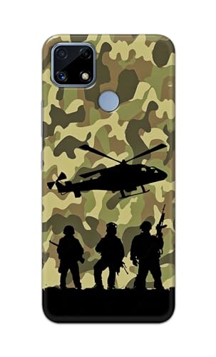 Image of Printed Hard Back Cover Case for Realme C25 | Realme C25s Back Cover (Army) -1111