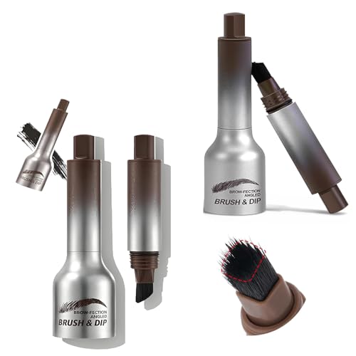 Revorie Brow Pennello angolato per sopracciglia, impermeabile, a lunga durata, pennello liquido per sopracciglia (04Chocolate) (01#+04#)