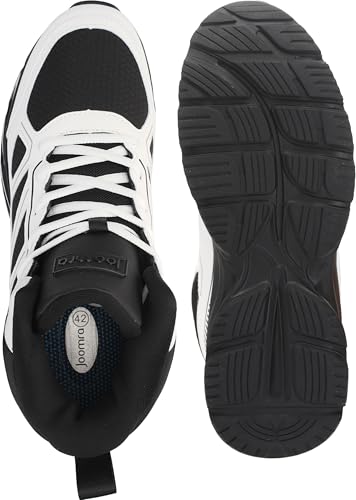 Image of Joomra Men's Stylish Sneakers High Top Athletic-Inspired Shoes | Premium Vegan Leather Upper, Durable Rubber Outsole, Perfect Ankle Support, Ideal for Outdoor & Casual Wear