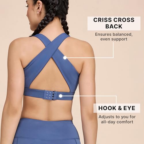 Image of Kica Crostini Full Coverage Sports Bra - High-Impact Support & Quick-Dry KICASKN Fabric