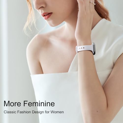 Image of Lerobo 6 Color Pack Bands Compatible with Thin Apple Watch for Women 42mm 40mm 41mm 38mm, Slim Narrow Sport Strap for iWatch Apple Watch Series 11 10 9 8 7 6 5 4 SE 3 2 1
