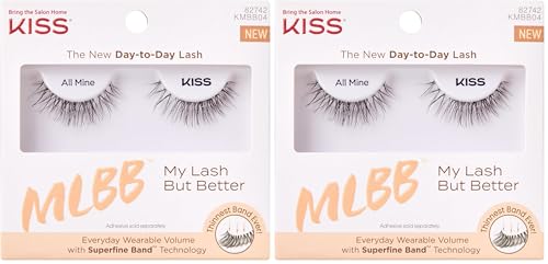 Image of KISS My Lash But Better, False Eyelashes, 'All Mine', 10mm, Includes 1 Pair Of Lash, Easy to Apply, Reusable Clusters (Pack of 2)