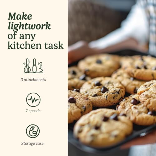 Image of Cuisinart Power Advantage 7-Speed Hand Mixer | 220-240V, 50Hz | 200W Motor | Balloon Whisk & Dough Hooks | Stainless Steel Beaters | Snap-On Storage Case