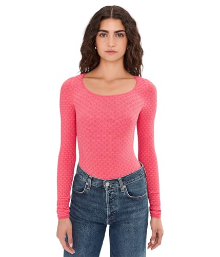 Free People Women's Love Letter Long Sleeve, Tart Berry