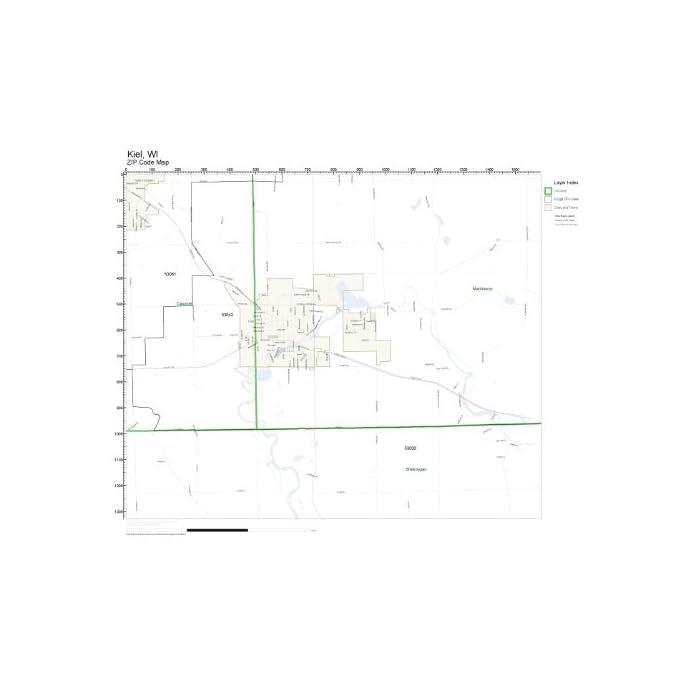 Buy ZIP Code Wall Map of Kiel, WI ZIP Code Map Not Laminated Online at