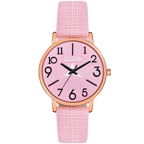 Shocknshop Analouge Pink Dial Wrist Watch for Womens and Girls (Pink Dial & Colored Strap) MT348