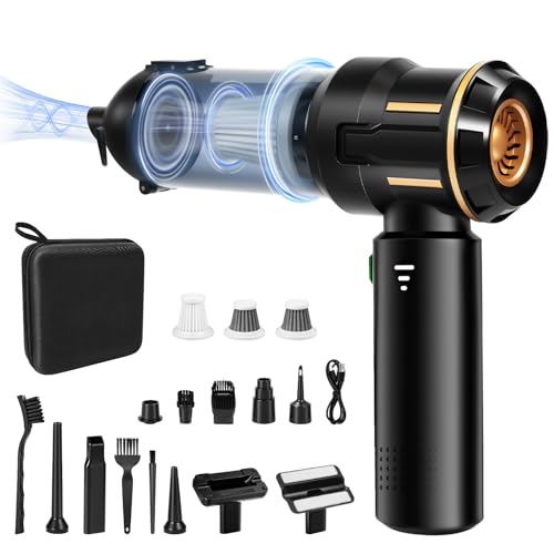 KLYNGTSK 25KPA Aspirador Coche Mini Aspirador Recargable,4 en 1 con Motor sin escobillas, Aspirador sin Cable para Coche, para Uso en la Oficina, el hogar, la Cocina