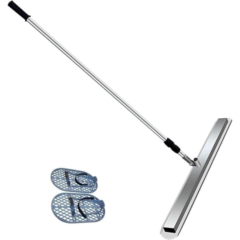 コンクリート用長柄鏝 ステンレス製 360 度回転 1.2-2m 伸縮ロッド付き 工事現場用 セメント舗装プッシュプル式小型鏝