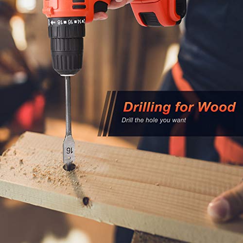 20V MAX Cordless Drill Driver, JUEMEL 100Pcs Accessories Electric Power Drill Set, 2-Speed with Variable Speed Trigger, 3/8'' Keyless Chuck, 18+1 Clutch and 2Ah Lithium-Ion Battery