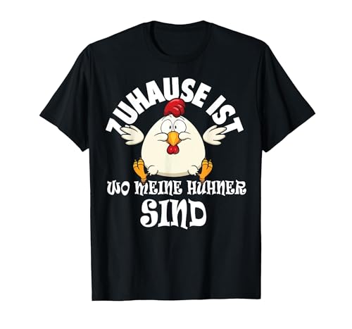 Zuhause ist wo meine Hühner sind Landwirt Bauer T-Shirt, Herren, Schwarz, XL