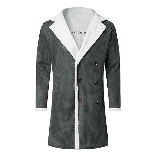 Manteau Sherpa Vintage pour Homme DGKaxiyaHM Veste Hiver en Polaire