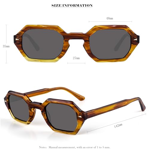 Hexagon Polarized Sunglasses for Women and Men, High Definition, Anti-Glare, UV Protection 1777S - Image 4