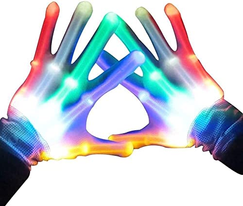 1 Paar Skelett-Handschuhe, Keleton-Handschuhe für Neuheiten, Halloween, Tanzkostüm, Kinderspiele, leuchtende Party-Konzert-Geschenke, weiß, M Cover