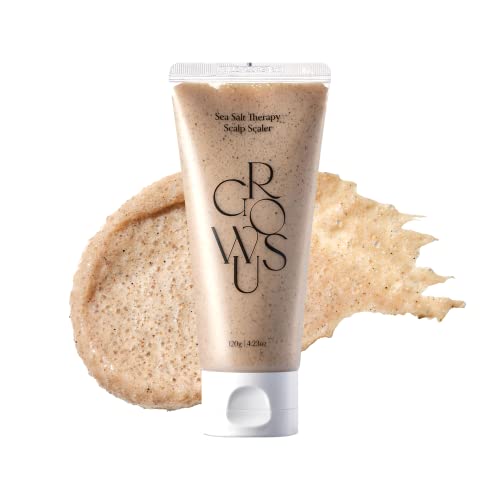 GROWUS Sea Salt Therapy Scalp Scaler - Salicylic Acid, Niacinamide, Dexpanthenol, Exfoliating, Deep Cleansing, Free from Paraben and Sulfate, 2 in 1 Type for Itchy and Oily Scalp (4.23 Oz / 120g)