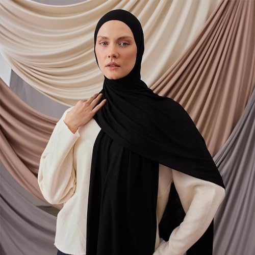 Modest Small Ribbed Jersey Hijab | For Muslim Women Pre-Sewn Head Scarf Wrap Hijabs2