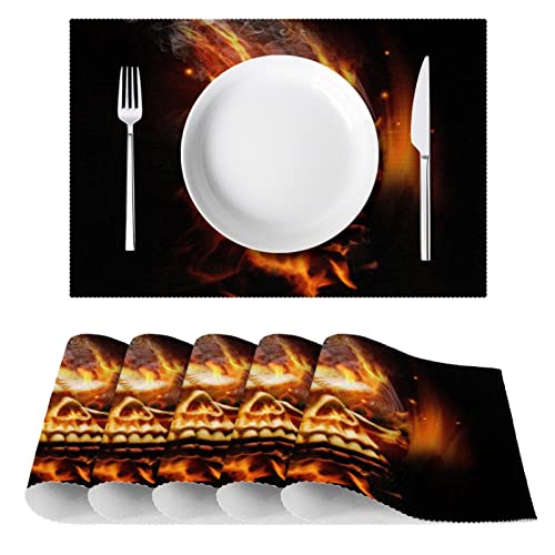Set de table tissu Oxford lavable et résistant à la chaleur motif tête de mort x4 - 3