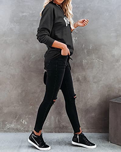 Image of Dressmine Womens Long Sleeve Mama Sweatshirts Fall Crew Neck Mom Shirts Cute Graphic Tees Pullover Hoodies