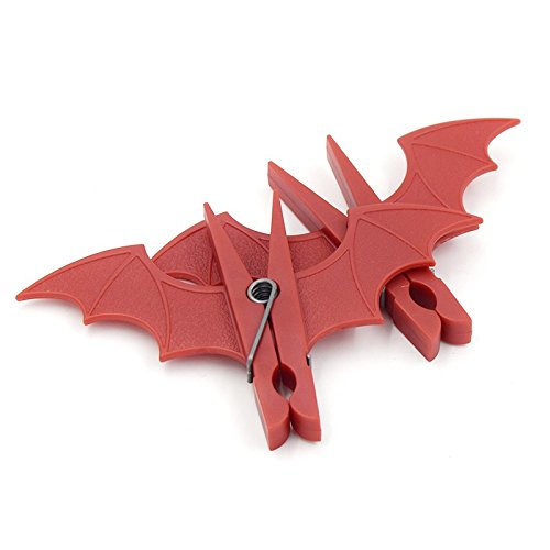 GeekGoodies Bat Pegs Clothes Photo Hanger Clip Set of 2 Pegs - Red Color