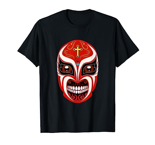 Feel-Ink lucha libre mexican El Santo Dia De Muertos Maglietta