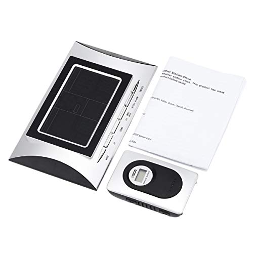 Wetteruhr, kabellos, Barometer, Innentemperatur, Außentemperatur, Kalender, Alarm