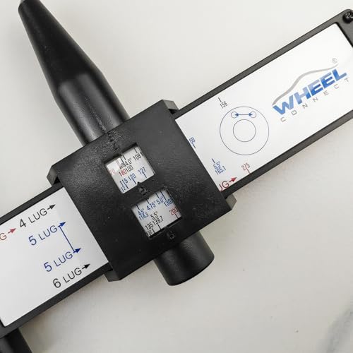 Image of WHEEL CONNECT PCD Gauge,Wheel /Rim Bolt Pattern Measuring Tool, PCD Ruler, Sliding Caliper for 4 5 6 8 Holes, Style-B