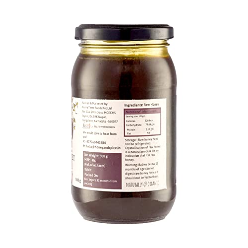 Image of Honey and Spice Pure Raw Jamun Honey (500g) | From the nectars of Jamun Flower With No Added Preservatives | 100% Raw and Pure | Unblended and Unpasteurized | Natural and Original | Unprocessed | No Added Sugar | FDA certified