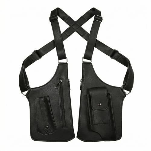 Double Shoulder Armpit Bag for Man Adjustable Underarm Shoulder Bag Anti-Theft Shoulder Bag Waterproof Leather Shoulder Wallet for Men Ideal for Travel Outdoor Cycling & Work