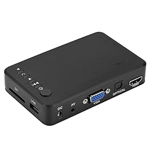 Garsent Multimediaspeler, 1080P HD HDMI audio- en video-multimediaspeler, ondersteunt USB, SD-kaart, harde schijf met IR-afstandsbediening, 110V-240V.(EU)