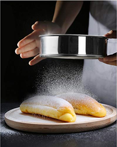 Ampseven Flour Sifter For Baking - Stainless Steel 40 Mesh Small Tamis 6Inch Round Sifter,Mini Fine Mesh Flour Sieve(6 Inch, 40M Mesh) #TOP4