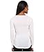 Jamie Sadock Sunsense® Long Sleeve Layering Top for Women – Plunging V-Neckline – Long Sleeves – Curved Hem Layering Top Sugar White SM One Size