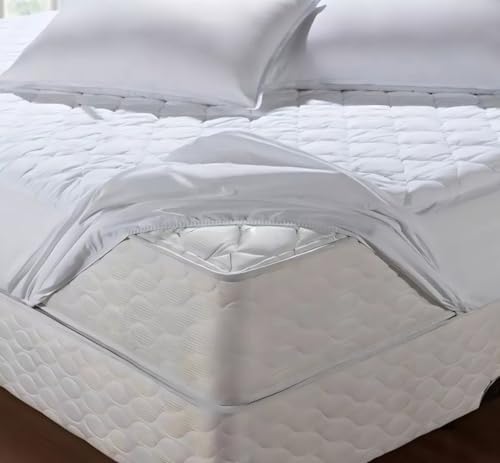 Capa de Colchão Impermeável Casal Matelada Branco - Protetor de Colchão Impermeável Matelado - Prote