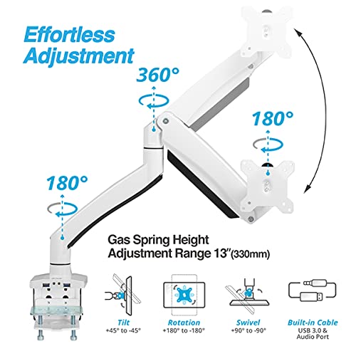 AVLT Single 13"43" Monitor Arm Desk Mount fits One Flat/Curved