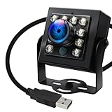 IFWATER 1080P USB Camera 60FPS High Speed IR Cut Day and Night Vision with 170° Fisheye Ultra Wide Lens Plug and Play for Windows Linux Android Mac OS 3D Printer Video Capturing