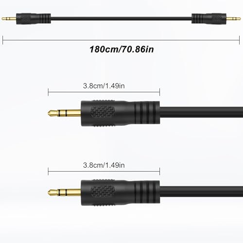 Cable TRS de 2.5 mm estéreo con transmisión sin pérdida y conectores macho para cámaras 4