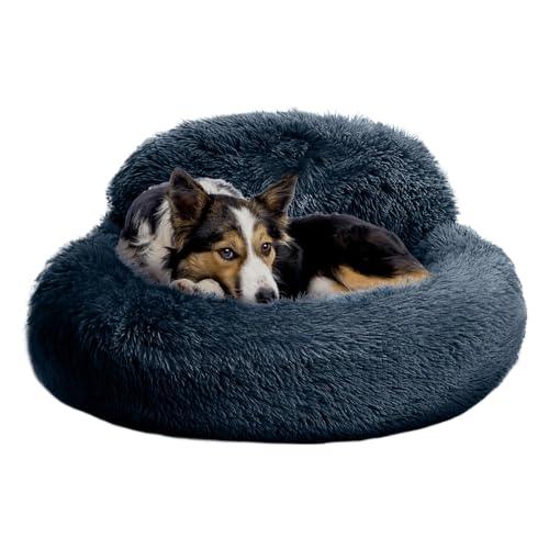 Miyanvuo Cuccia Rilassante Per Cani | a Ciambella Rotondo per Cani | Divano Per Animali Accogliente Con Bordi Rialzati Per Gattini Cuccioli Relax In Casa Camera Salotto Riposo