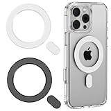 LDSXAY Universal MagSafe Ring, 2 PCS Magnet Sticker Magnetic Adapter Ring Compatible with Magsafe Accessories & Wireless Charging for iPhone 17/16/15/14/13/12/11, Galaxy S25/S24/S23 (Black White)